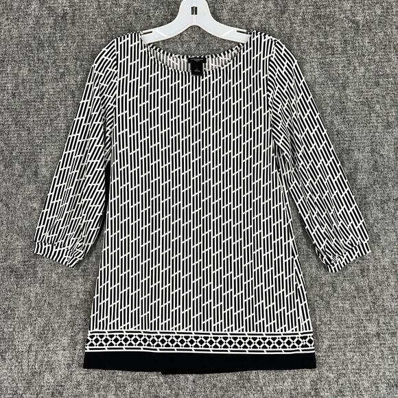 Ann Taylor Shirt Womens Small 3/4 Sleeve Round Neck Below Hips‎ Business Formal - Picture 1 of 7